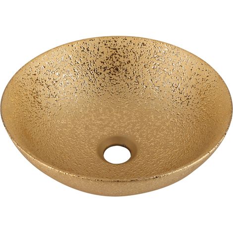 Differnz BRIGHT Vasque à poser - 36x14cm - émaillée - or