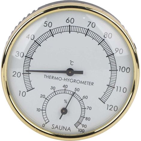UlisemHygromètre thermomètre en métal pour sauna