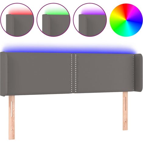 Maison Exclusive - Testiera a LED Grigio 147x16x78/88 cm in Similpelle