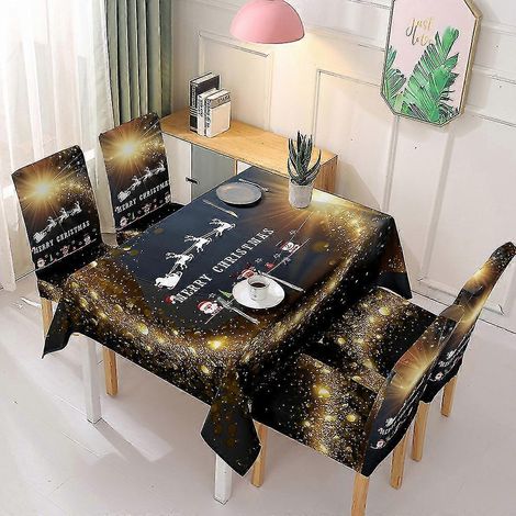 Nappe de Noël, housse de chaise, décoration, housse de chaise élastique une pièce, nappe absorbante (1/2)