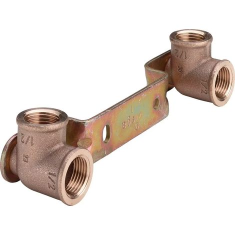 Viega Unità di montaggio Gemini, Rp1 1/2, Rp2 1/2, interasse 150 bronzo rosso, acciaio zincato modello 94478.0, 118754