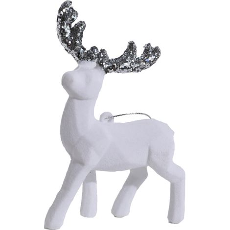 Renne Décoration De Noël - Figurine Brillante En Mousse Pelucheuse - Pour Arbre De Noël Intérieur Extérieur - Lot De 1 (1/5)