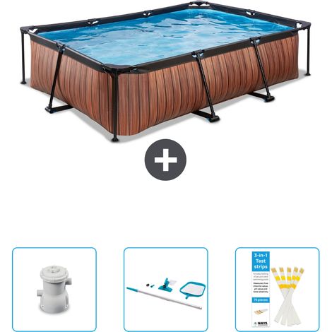 Exit-toys Piscina Exit Rettangolare - Effetto legno - 300x200x65 cm - 6-pezzi SCB82 (1/5)