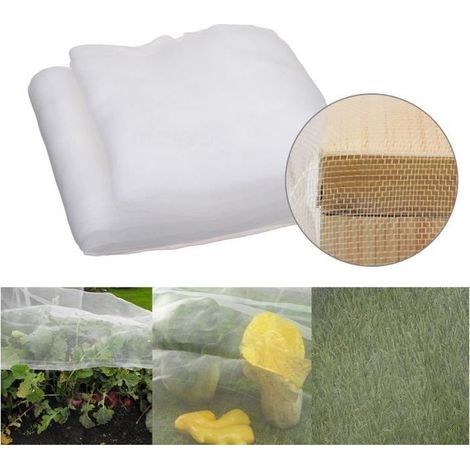 Filet Anti oiseaux Filet de Protection Anti oiseaux 10X2.5M Insecte Maille Plante Légume Serre Agricole Jardin Blanc (1/4)