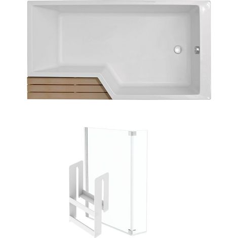 Pack bañera ducha 170 x 90 JACOB DELAFON versión Neo derecha + mampara bañera cromada (1/5)
