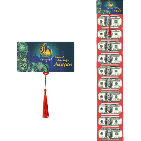 Enveloppe Rouge Chinoise Pliable Fente Cartes Vert Foncé Créative 10 Fentes (1/2)
