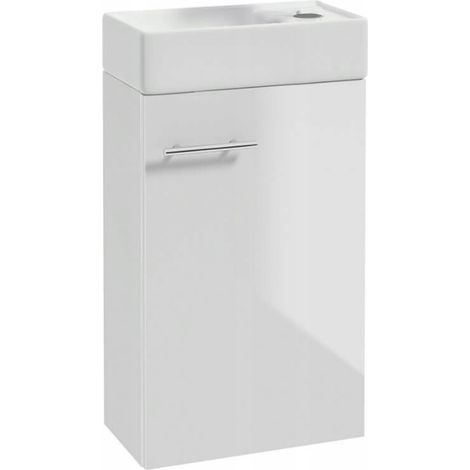 Meuble de Salle de Bain avec Lavabo - 40 x 22 cm - Blanc - Élégant et Pratique