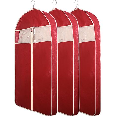 Lot de 3 Housses Respirantes pour Vêtements - Penderie & Voyage - Protections Anti-Poussière en Non-Tissé pour Manteaux/Robes/Fourrures 425in