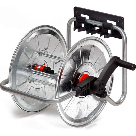 Avvolgitubo Manuale da Muro Portatile 50 mt Tubo Ø1/2” in Acciaio Zincato Grigio Agrati