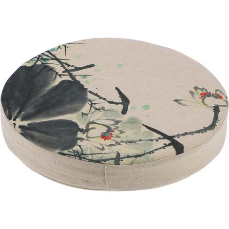 Coussin de Genoux Résistant aux Taches, Amovible et Lavable, Tissu Coton Lin de Style Chinois, Épais et Confortable pour S'agenouiller (1/5)