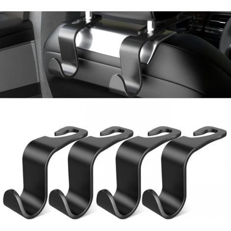 4Pcs Car Seat Back Hooks Interior Car Accessories Black Plastic Hanger Holder Hanger for Handbags, Shopping Bags, Clothes, Portable Toolbox (1/5)