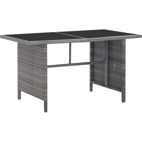 Maison Exclusive - Set da Pranzo da Giardino 5 pz con Cuscini in Polyrattan Grigio (1/5)
