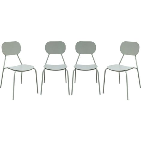 Set of 4 aluminium garden chairs grey 57x51x84 cm - Avelia