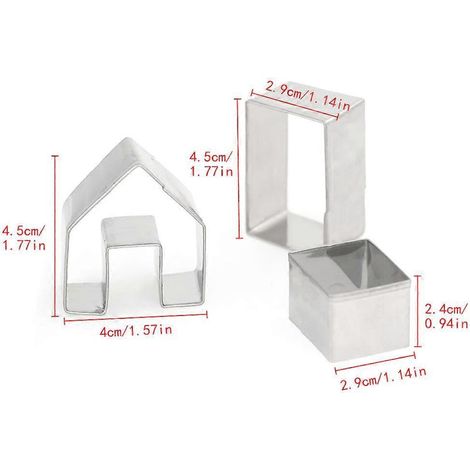 Weihnachts-Lebkuchenhaus-Form, 3-teiliges Küchen- und Backformen-Zubehör