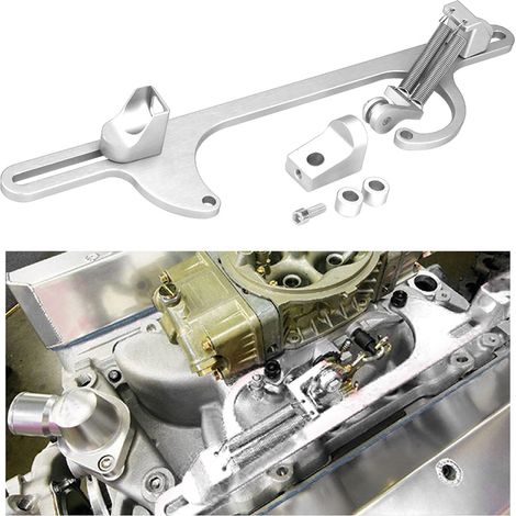 Support de câble d'accélérateur en aluminium usiné pour carburateurs Holley séries 4150 et 4160, argenté (1/5)