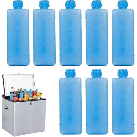 Pains de glace réutilisables 110 ml lot de 8, boîtes isothermes à cristaux pour réfrigérateur, cuisine, maison, voyages, camping, pique-niques (1/5)