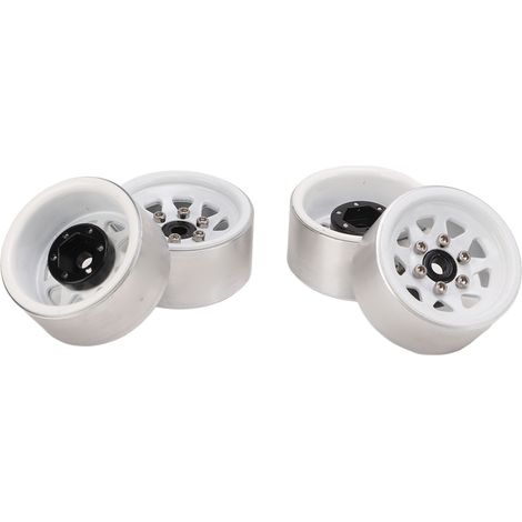 4 Pièces 1 Pouce Moyeu de Roue RC Léger Universel Jante Métal de Rechange pour Voiture RC Mise à Niveau Blanc (1/5)
