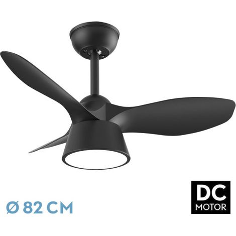 Ventilador Dc Cubico 36w 2680lm Negro 3 Aspas 82d 3000k,4500k,6000k,remoto+tempor+memoria (1/2)