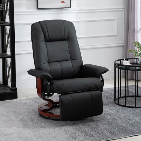 Sillón relax reclinable giratorio polipiel negro OKMYHOME (1/3)