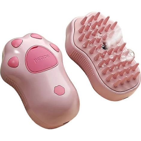 Filiyano-【02】Brosse vapeur 3 en 1 pour animaux de compagnie (chien/chat), brosse électrique à vapeur avec spray, peigne rose (1/5)