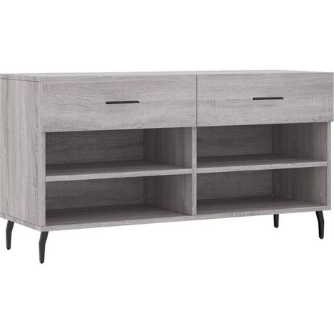 Tabouret à chaussures gris Sonoma, dimensions 102x35x55 cm, en bois composite. (1/5)