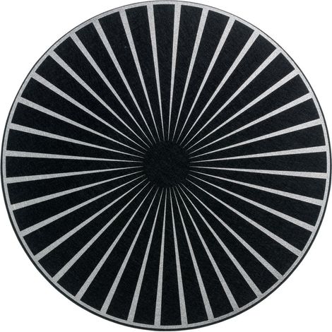 Set de table rond en feutre protecteur de table Noir et Argent Ø 40 cm - PANGIVO (1/3)
