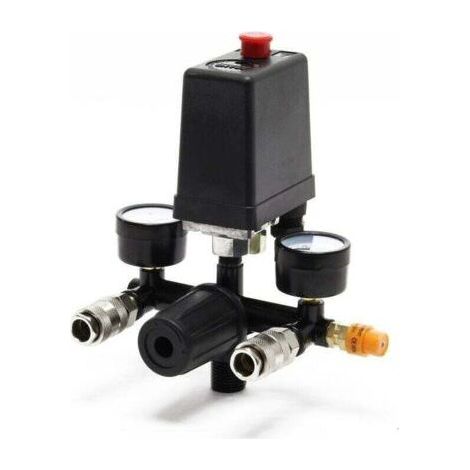Regulador de presión con interruptor de presión para compresor. Interruptor de presión con 2 indicadores. (1/5)