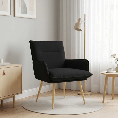 vidaXL Fauteuil Noir Tissu (1/5)