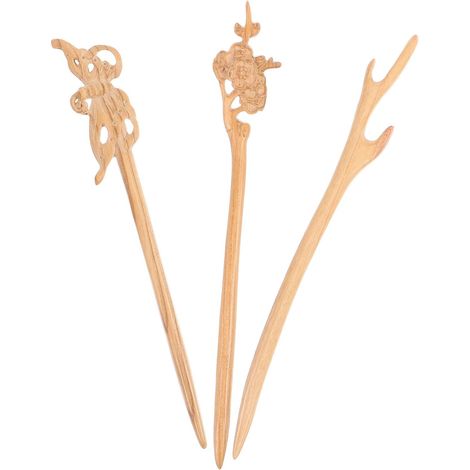 Pieces Vintage Wooden Hair Sticks Khaki (1/5)