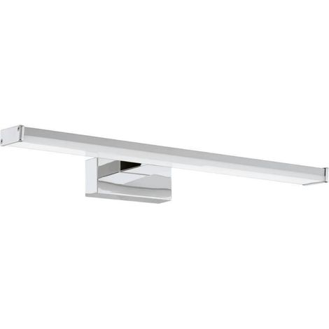 Applique miroir LED Galenzana-E, lampe de salle de bain, luminaire en aluminium et plastique chromé et argenté, blanc neutre, IP44