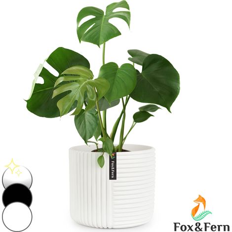 Pot de fleurs en polystone 24,5cm – Résistant UV et gel – Avec trou de drainage – Pour intérieur et extérieur