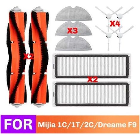 Pièces détachées pour aspirateur robot-laveur Xiaomi Mijia 1C 2C 1T MI STYTJ01ZHM Dreame F9 : brosse rotative, filtre HEPA et aspirateur-laveur. (1/5)