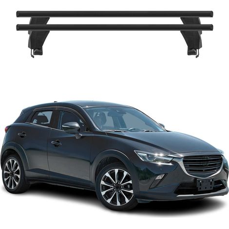 OMAC Dachträger Querträger Alu für Mazda CX-3 2015-2021 – Abschließbar – T-Nut – City-Crash-getestet – Max. 50 kg Schwarz (1/5)