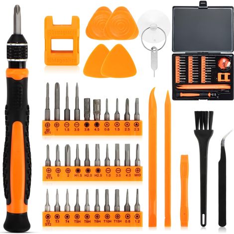 Lot de 42 tournevis de précision en acier inoxydable - Mini outils de réparation avec boîte de rangement - Pour ordinateur portable/commutateur/lunettes (1/5)