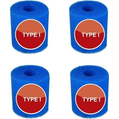 4pcs Cartouche filtrante réutilisable en mousse bleue pour piscine, 8,8 x 7,8 cm, type I,pour l'entretien du système de filtre à sable (I) (1/4)