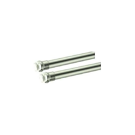 SWISH - 2 BACCHETTE TONDE A PRESSIONE DIAM. 8MM 50-55 CM IN ALLUMINIO COLORE NICKEL SATINATO