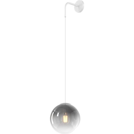 Applique Moderna Big Eclipse Metallo Bianco Vetro Fumè 1 Luce E27