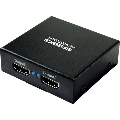 SpeaKa Professional SP-HDS-220 1+2 Porte Distributore, splitter HDMI Predisposto Ultra HD 3840 x 2160 Pixel Nero (1/5)