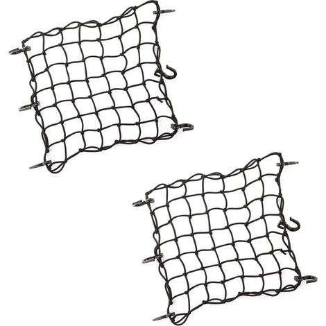 Filet de chargement élastique en latex noir avec petits filets de 2" x 2" (2 pièces noires) (1/3)