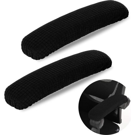 Pair of Armrest Covers for Office Chair/Office Chair Armrest Cover Elbow Cushion Gaming Chair Arm Pad Black
