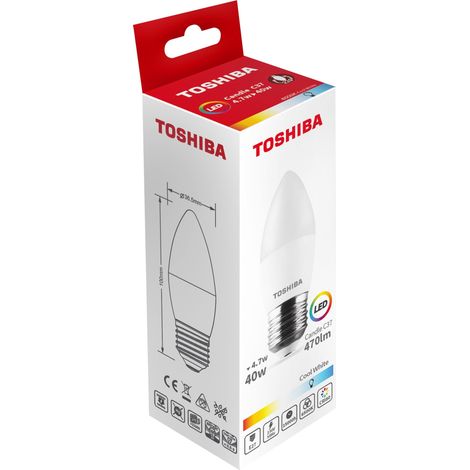 BOMBILLA LED TOSHIBA C37 E27 5W 6500W
