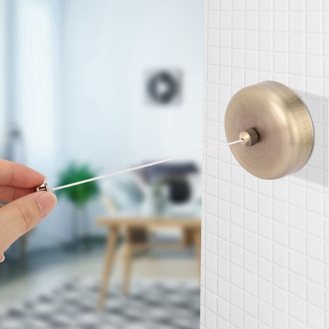 Étendoir à linge mural télescopique en acier inoxydable 304 (bronze) (1/5)
