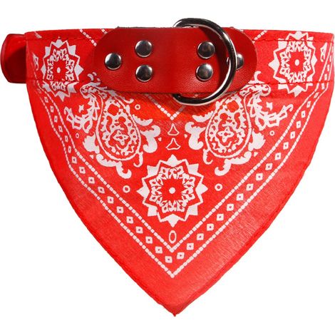 Anti-Speichel-Lätzchen/Handtuch für Katzen/kleine Hunde mit ethnischem Muster, verstellbares Haustierhalsband (rot XL)