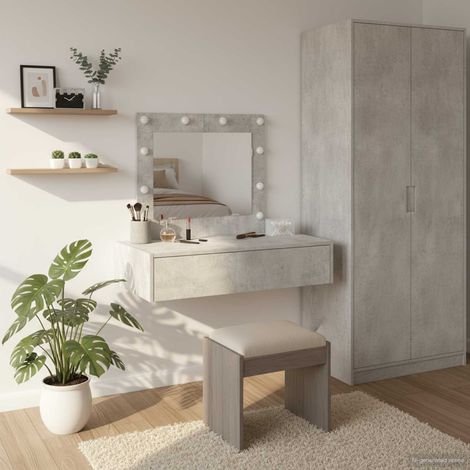 Schminktisch mit Schubladen Grau 83 x 40 x 70 cm Holzwerkstoff