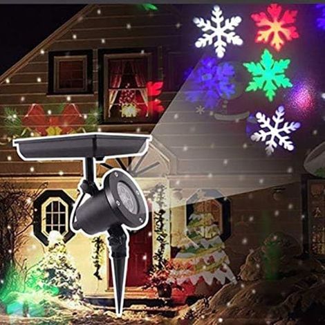 Projecteur solaire de flocons de neige pour Noël, guirlande lumineuse solaire dynamique, décorations de Noël extérieures, étanche IP44 (1/5)