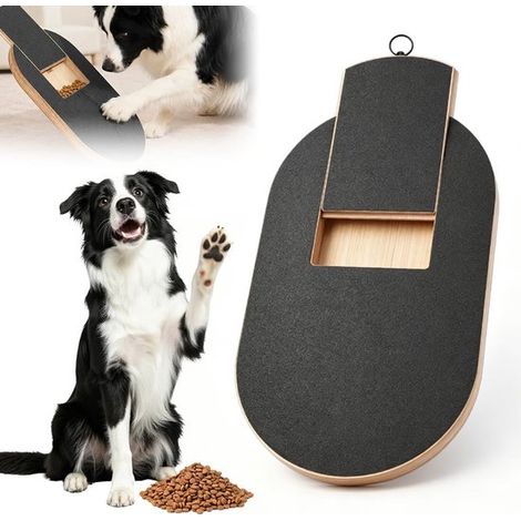 Griffoir pour chien avec plateau à friandises et 2 feuilles de papier de verre supplémentaires incluses - 43 x 25 cm - Noir (1/5)