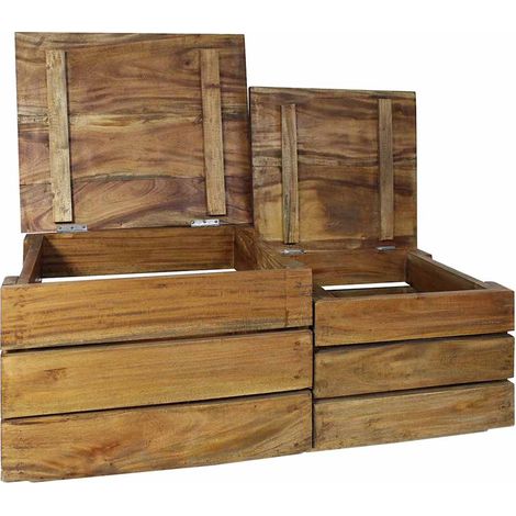 Maison Exclusive - Set di Casse Portaoggetti 2 pz in Legno Massello di Mogano