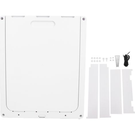 Porte pour chien grande entrée pour animaux de compagnie haute résistance avec rabat transparent résistant aux intempéries chat blanc L (1/5)