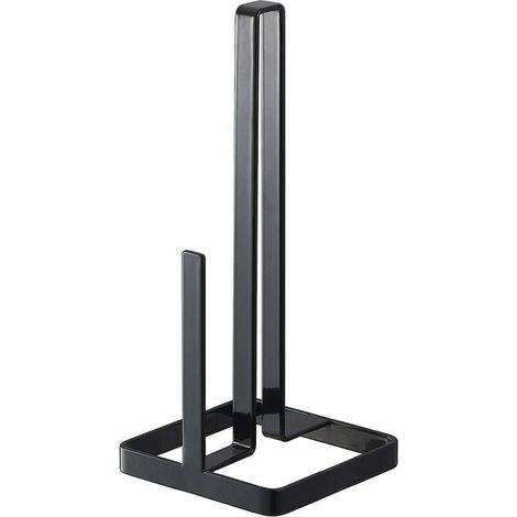 Porte-rouleau de cuisine en forme de tour, acier, noir (1/2)