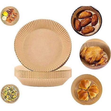 Paquet de 100 feuilles de papier sulfurisé pour friteuse à air, brun (1/4)